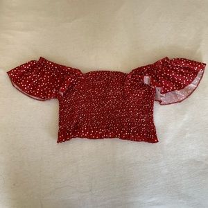 Cropped off the shoulder top from amazon